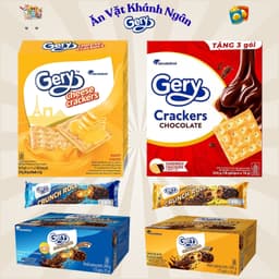 Bánh Quy Phô Mai Gery Cheese Crackers và Bánh Cuộn Gery Crunch Roll Phủ Socola - HÀNG CHÍNH HÃNG 1