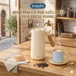 Bình pha cà phê Fuji Press 950ml Inochi – Pha cà phê, trà nhanh, giữ nhiệt, trọn hương vị cho bạn 2