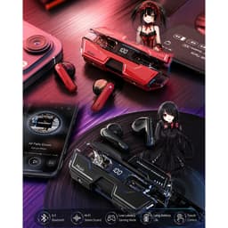 Tai Nghe Bluetooth Tokisaki Kurumi Anime Date A Live Không Dây Bluetooth 5.3 Tai Nghe Gaming LED Type-C 2