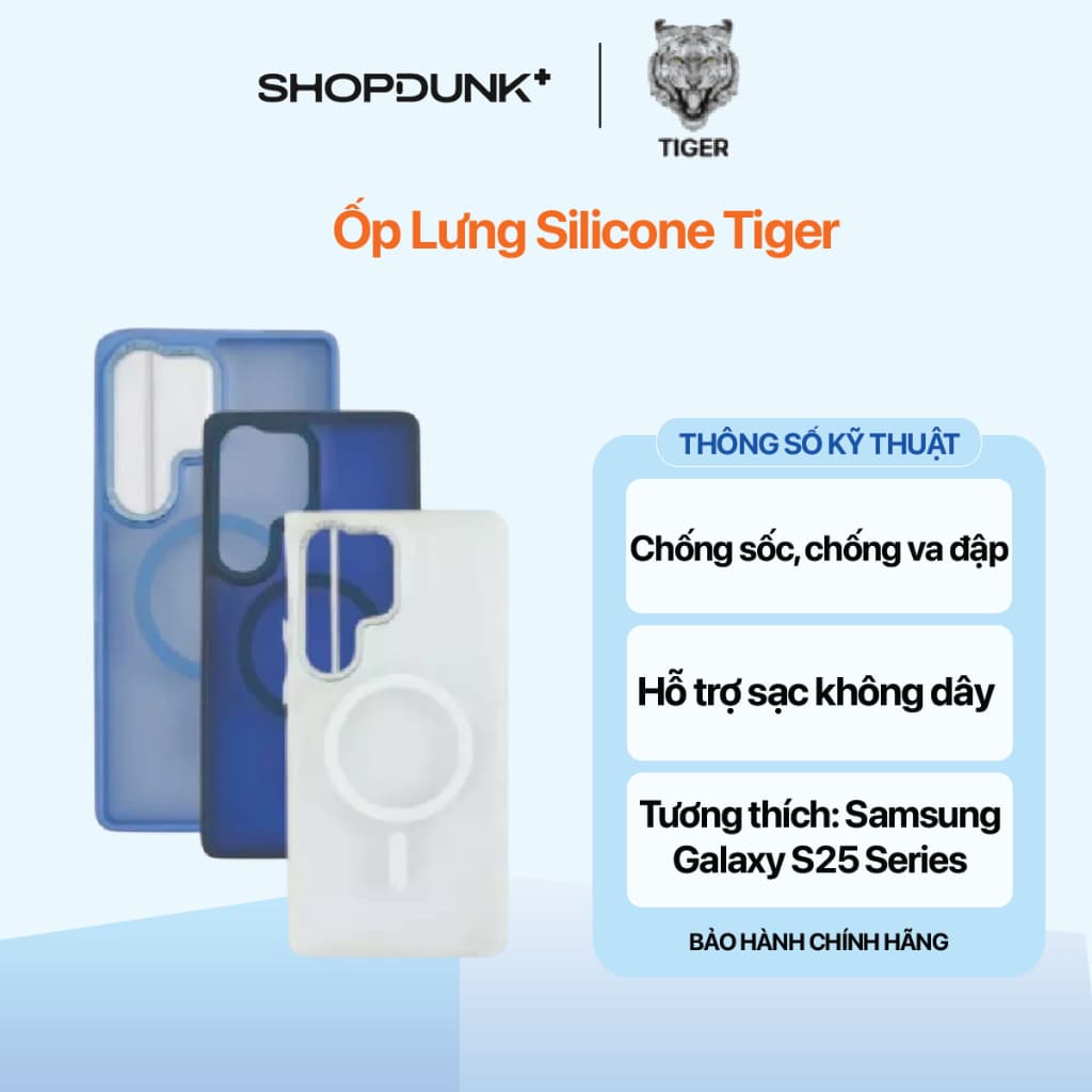 Ốp Lưng Silicone Tiger dành cho Samsung Galaxy A06 / A16 / S25 / S25 Plus / S25 Ultra