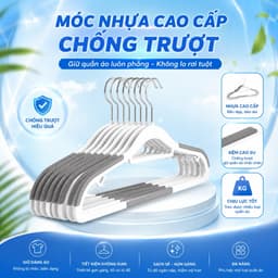 [Hỏa Tốc] Combo 50 Móc Treo Quần Áo Chống Trơn Trượt Xoay 360° – Móc Treo Đa Năng Cho Mọi Loại Quần Áo 1