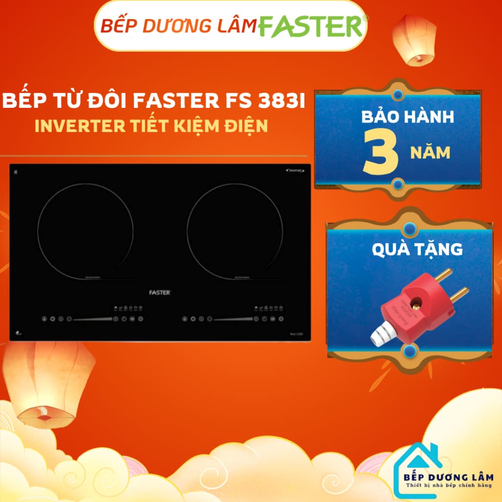 Bếp từ đôi Faster 383I| Model 2026| sôi liu riu|Bảo hành chính hãng 3 năm
