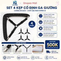 Set 4 Kẹp Cố Định Ga Giường Chống Xê Dịch Chất Liệu Inox Không Gỉ HGHOME 1