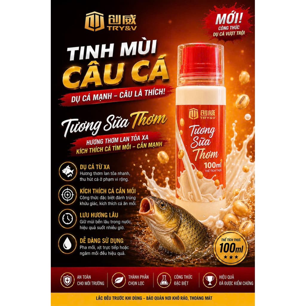 Tinh mùi câu cá, tương sữa thơm Try&Vy
