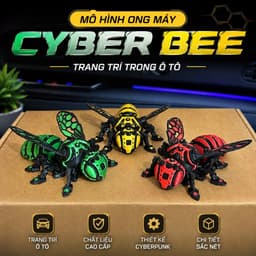 Mô hình đồ chơi Cyber Bee in 3D cực đẹp, mô hình decor, trang trí ô tô cực đẹp VF3 1