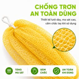 Bông Tắm Cọ Lưng Dạng Lưới Chống Trơn Trượt GD333 - Lưới Cọ Lưng Thấm Nước Có Dây Treo Tiện Lợi 4