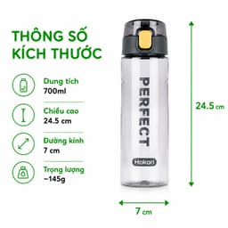 Bình Nước Nhựa Hokori 700ml Đi Học Đi Làm Thể Thao GD334 - Bình Nước Hokori 700ml Chống Rò Rỉ 5