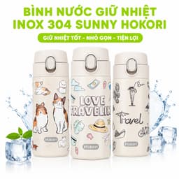 Bình Giữ Nhiệt Hokori Inox 304 Giữ Nóng Lạnh 2 Lớp GD336 - Bình Nước Giữ Nhiệt Hokori Đi Du Lịch 2