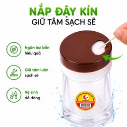 Lọ Đựng Tăm 2966 Việt Nhật Nhựa Trong Có Nắp Đậy Vệ Sinh Chống Bụi Bẩn GD337 3