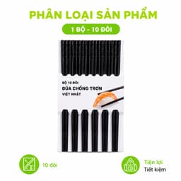 Bộ 10 Đôi Đũa Nhựa Việt Nhật Chịu Nhiệt Tốt GD339 - Đũa Nhựa ABS Việt Nhật 24cm Độ Bền Cao 8