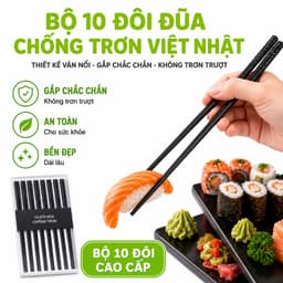 Bộ 10 Đôi Đũa Nhựa Việt Nhật Chịu Nhiệt Tốt GD339 - Đũa Nhựa ABS Việt Nhật 24cm Độ Bền Cao 2