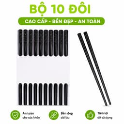 Bộ 10 Đôi Đũa Nhựa Việt Nhật Chịu Nhiệt Tốt GD339 - Đũa Nhựa ABS Việt Nhật 24cm Độ Bền Cao 3