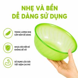 Set 10 Bát Tô Nhựa Lòng Sâu Việt Nhật 6819 Đựng Thực Phẩm Rau Củ Trái Cây GD341 3