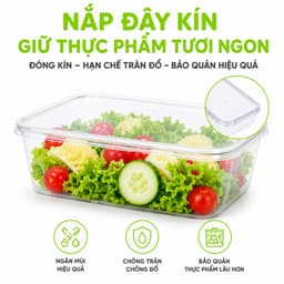 Set 10 Hộp Đựng Thực Phẩm 6637 Việt Nhật Có Nắp Đậy Kín GD343 - Hộp Thực Phẩm Trong Suốt Có Nắp Kín 3