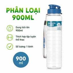 Bình Nước Caro Việt Nhật 550ml 750ml 900ml GD344 - Bình Nước Thể Thao Caro Có Quai Đeo Chắc Chắn 9