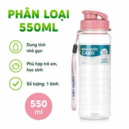 Bình Nước Caro Việt Nhật 550ml 750ml 900ml GD344 - Bình Nước Thể Thao Caro Có Quai Đeo Chắc Chắn 7