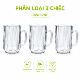 Cốc Nhựa Uống Nước Kim Cương Hokori 460ML GD332 - Ly Nhựa Quai Cầm Uống Trà Nước Ép Dễ Vệ Sinh 9