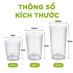 Cốc Uống Nước Sinh Tố Vân Tổ Ong Chống Trơn Hokori GD330 - Cốc Uống Nước Trà Đá Vân Tổ Ong Việt Nhật 5