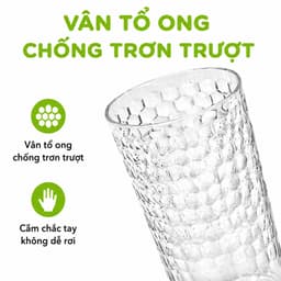 Cốc Uống Nước Sinh Tố Vân Tổ Ong Chống Trơn Hokori GD330 - Cốc Uống Nước Trà Đá Vân Tổ Ong Việt Nhật 2