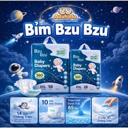 Tã Bỉm BZU BZU Velvet Breeze 1 bịch cho bé Siêu Mỏng Thoáng Khí Dịu Nhẹ Cho Da Nhạy Cảm 1
