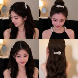 Kẹp Tóc Ngọc Nơ Đính Đá Cao Cấp – Kẹp Càng Cua/Kẹp Chải Cài Tóc Hàn Quốc Thanh Lịch Dự Tiệc, Đi Chơi 1