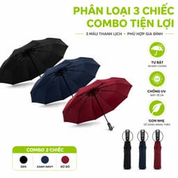 Ô Dù Che Nắng Mưa 2 Lớp 12 Nan Chống Tia UV GD324 - Ô Che Mưa Tự Bật Gấp Gọn Đóng Mở 2 Chiều 6