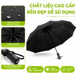 Ô Dù Che Nắng Mưa 2 Lớp 12 Nan Chống Tia UV GD324 - Ô Che Mưa Tự Bật Gấp Gọn Đóng Mở 2 Chiều 3