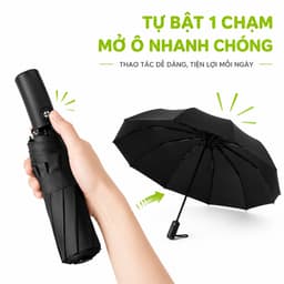 Ô Dù Che Nắng Mưa 2 Lớp 12 Nan Chống Tia UV GD324 - Ô Che Mưa Tự Bật Gấp Gọn Đóng Mở 2 Chiều 4