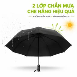 Ô Dù Che Nắng Mưa 2 Lớp 12 Nan Chống Tia UV GD324 - Ô Che Mưa Tự Bật Gấp Gọn Đóng Mở 2 Chiều 5