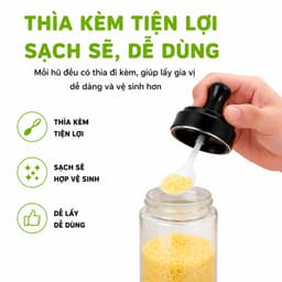 Bộ Hũ Gia Vị Thủy Tinh Nắp Nhựa Kèm Thìa Tiện Lợi GD322 - Lọ Đựng Gia Vị Nhà Bếp Kèm Thìa Tiện Lợi 4