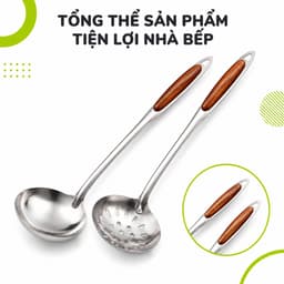 Muỗng Múc Canh Inox Cán Nhựa Chống Nóng GD317 - Muôi Thủng Inox Ăn Lẩu Cán Nhựa Chống Nóng GD318 2