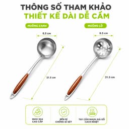 Muỗng Múc Canh Inox Cán Nhựa Chống Nóng GD317 - Muôi Thủng Inox Ăn Lẩu Cán Nhựa Chống Nóng GD318 5