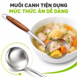 Muỗng Múc Canh Inox Cán Nhựa Chống Nóng GD317 - Muôi Thủng Inox Ăn Lẩu Cán Nhựa Chống Nóng GD318 3