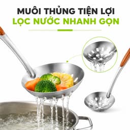 Muỗng Múc Canh Inox Cán Nhựa Chống Nóng GD317 - Muôi Thủng Inox Ăn Lẩu Cán Nhựa Chống Nóng GD318 4