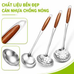 Muỗng Múc Canh Inox Cán Nhựa Chống Nóng GD317 - Muôi Thủng Inox Ăn Lẩu Cán Nhựa Chống Nóng GD318 6
