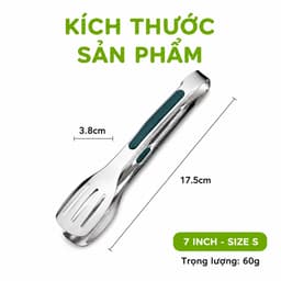 Cây Kẹp Gắp Thức Ăn Chống Nóng Lót Cao Su GD316 - Dụng Cụ Gắp Đồ Nướng Chống Nóng Inox Không Gỉ 5