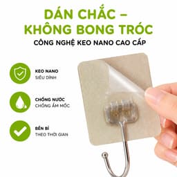 Móc Dính Dán Tường Chịu Lực Cài Mũ Nón GD314 - Miếng Dán Tường Chịu Lực Treo Chìa Khóa 15kg Vỉ Đơn 4