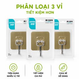 Móc Dính Dán Tường Chịu Lực Cài Mũ Nón GD314 - Miếng Dán Tường Chịu Lực Treo Chìa Khóa 15kg Vỉ Đơn 9