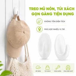 Set 3 Móc Dán Tường Treo Chìa Khóa, Mũ Nón Đa Năng GD313 - Vỉ 3 Móc Treo Dán Tường Chịu Lực 6