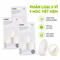 Set 3 Móc Dán Tường Treo Chìa Khóa, Mũ Nón Đa Năng GD313 - Vỉ 3 Móc Treo Dán Tường Chịu Lực 9