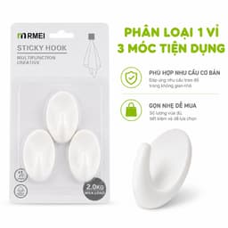 Set 3 Móc Dán Tường Treo Chìa Khóa, Mũ Nón Đa Năng GD313 - Vỉ 3 Móc Treo Dán Tường Chịu Lực 8