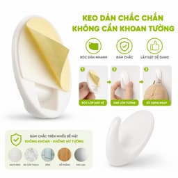 Set 3 Móc Dán Tường Treo Chìa Khóa, Mũ Nón Đa Năng GD313 - Vỉ 3 Móc Treo Dán Tường Chịu Lực 5
