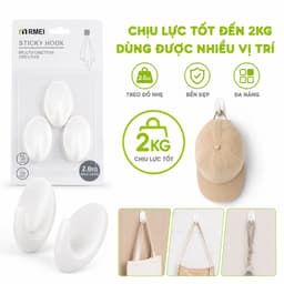 Set 3 Móc Dán Tường Treo Chìa Khóa, Mũ Nón Đa Năng GD313 - Vỉ 3 Móc Treo Dán Tường Chịu Lực 7