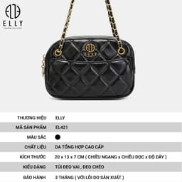 [Tặng hộp 20.10] Túi Đeo Chéo Nữ ELLY EL421 Túi Xách Đeo Vai Da Tổng Hợp Cao Cấp Thời Trang Thanh Lịch 2