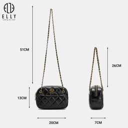 [Tặng hộp 20.10] Túi Đeo Chéo Nữ ELLY EL421 Túi Xách Đeo Vai Da Tổng Hợp Cao Cấp Thời Trang Thanh Lịch 4