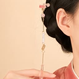 Trâm Cài Tóc Cổ Trang Hồng Ngọc Phối Tua Rua Dài – Phụ Kiện Hán Phục, Cổ Phục, Sườn Xám Chụp Ảnh Cosplay 3