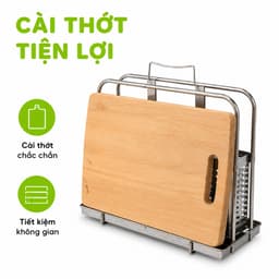 Giá Đụng Đũa Thìa Inox Đa Năng Kèm Khay Hứng Nước GD300 - Giá Inox Để Dao Kéo Khay Để Thớt Inox 3