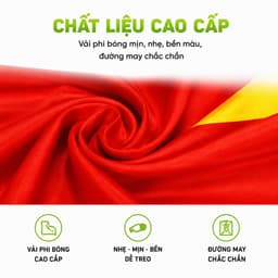 Lá Cờ Quốc Kỳ Việt Nam Lễ Tết Đại Hội 80x120cm GD299 - Cờ Tổ Quốc Gia Đình Treo Tường Diễu Hành 7