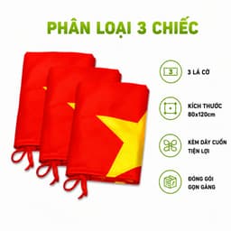 Lá Cờ Quốc Kỳ Việt Nam Lễ Tết Đại Hội 80x120cm GD299 - Cờ Tổ Quốc Gia Đình Treo Tường Diễu Hành 9