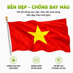 Lá Cờ Quốc Kỳ Việt Nam Lễ Tết Đại Hội 80x120cm GD299 - Cờ Tổ Quốc Gia Đình Treo Tường Diễu Hành 4